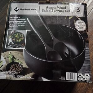Member's Mark Black Acacia Wood Salad Serving Set
